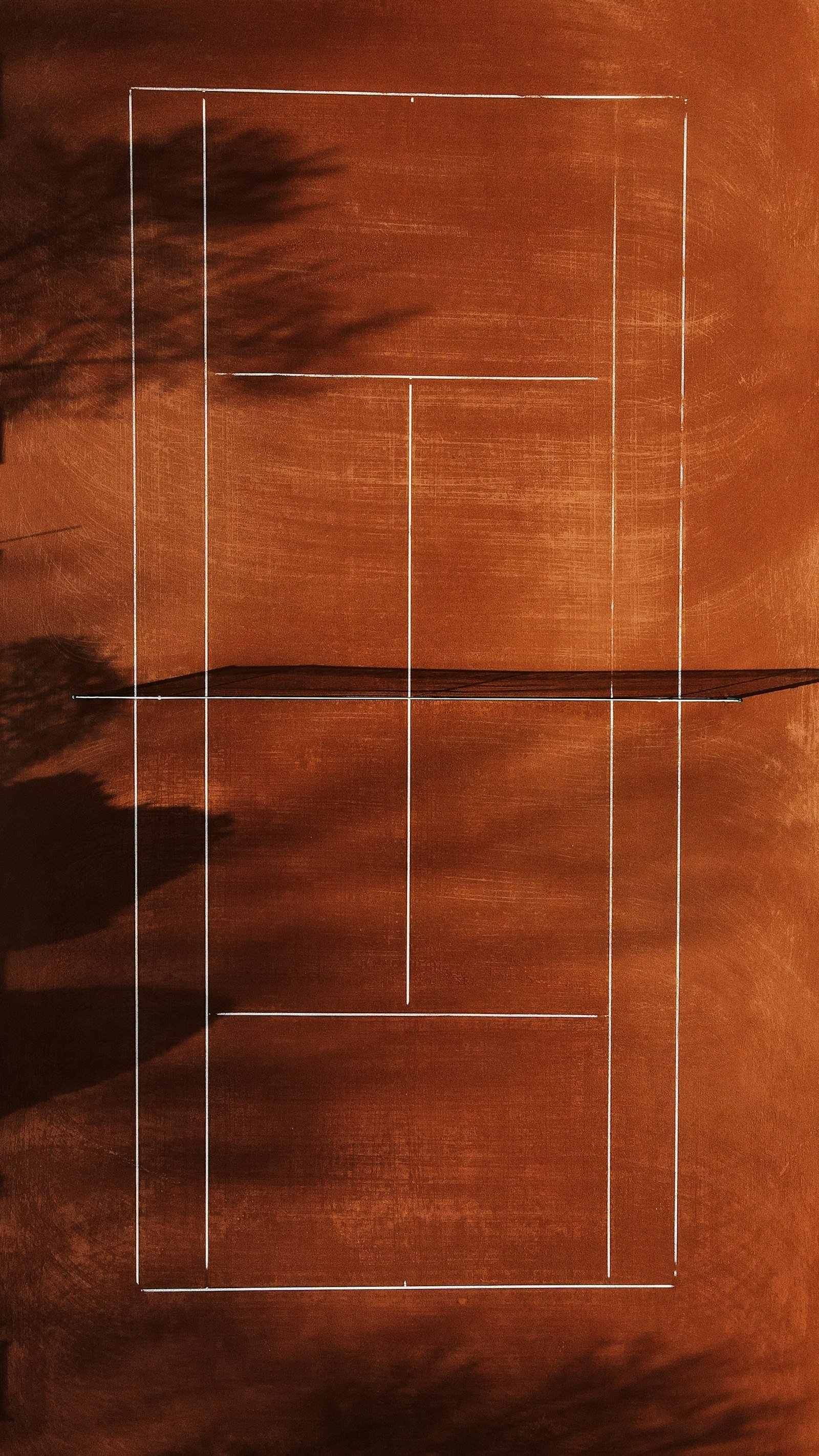 Aerial view of a tennis court